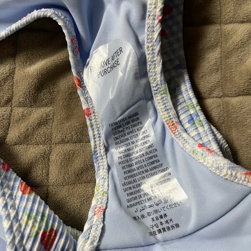 Hollister Ribbed Low Rise Blue Bikini Bottom - Picture 4 of 4